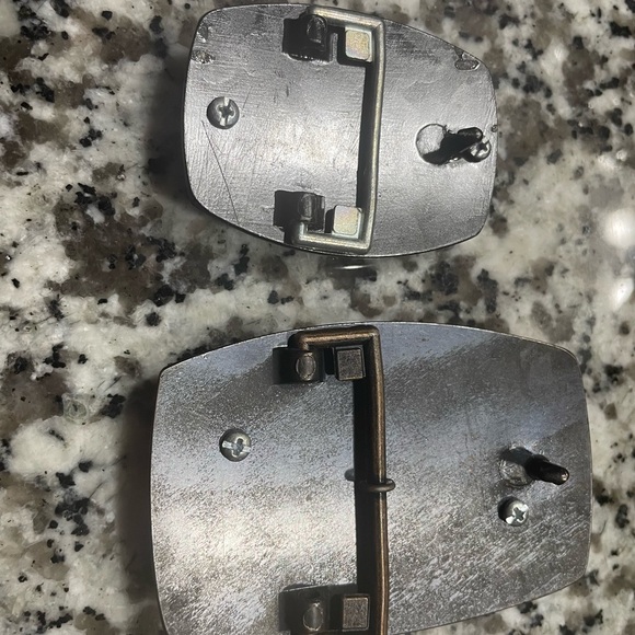 Vintage Style Decorative Buckle Set - Red and White Agate - Picture 4 of 7